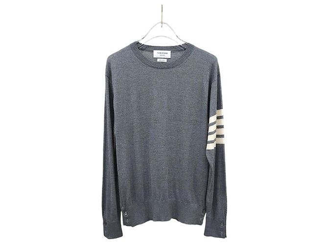 Thom Browne Diagonal Armband Medium Grey Merino Wool Knit