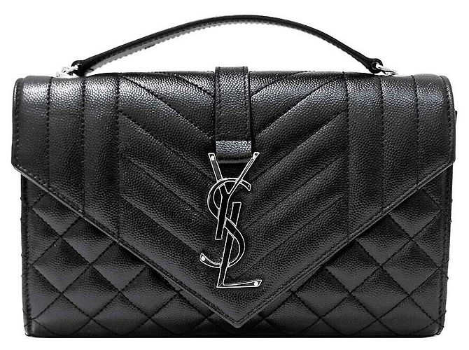Saint Laurent Borsa a tracolla con catena Monogram Nero