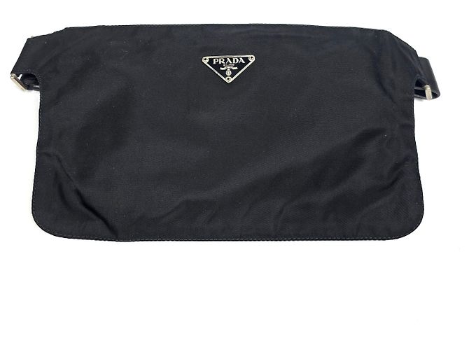 Prada Borsa a tracolla Tesuto Triangle Logo Nero