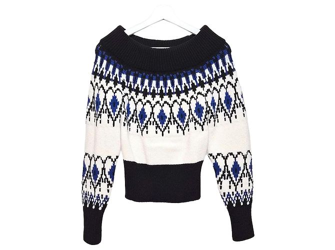 Alexander Mcqueen Fair Isle Wollstrick mit Off-Shoulder-Ausschnitt Mehrfarben