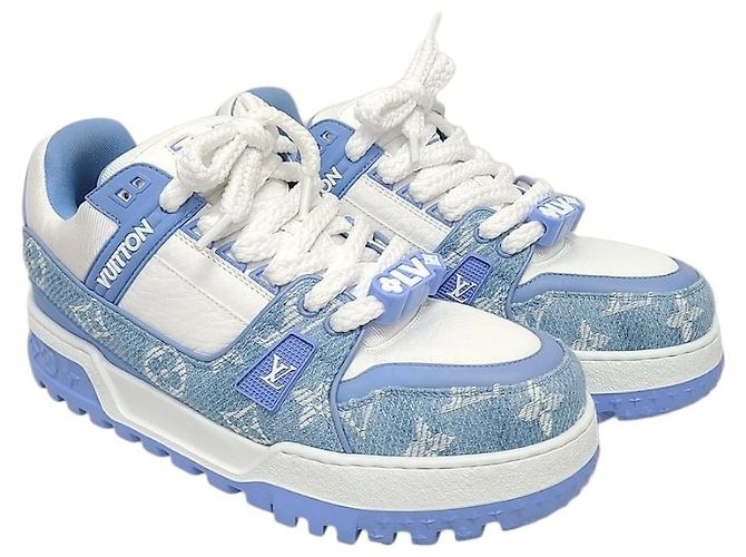 Louis Vuitton Baskets LV Trainer Maxi en denim monogram bleu