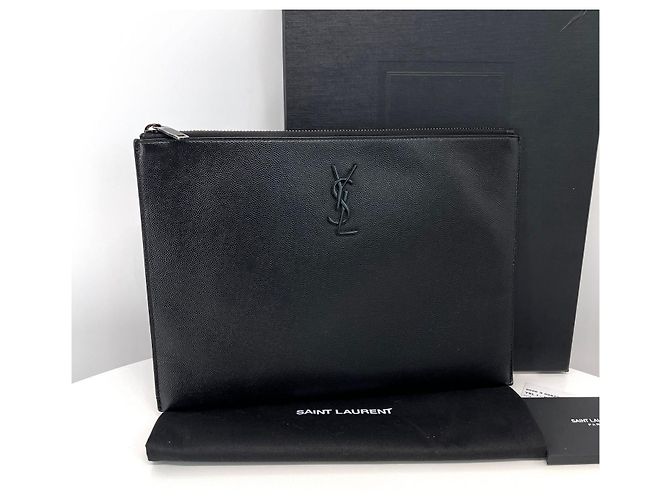 Saint Laurent Monogram Clutch Bag Black