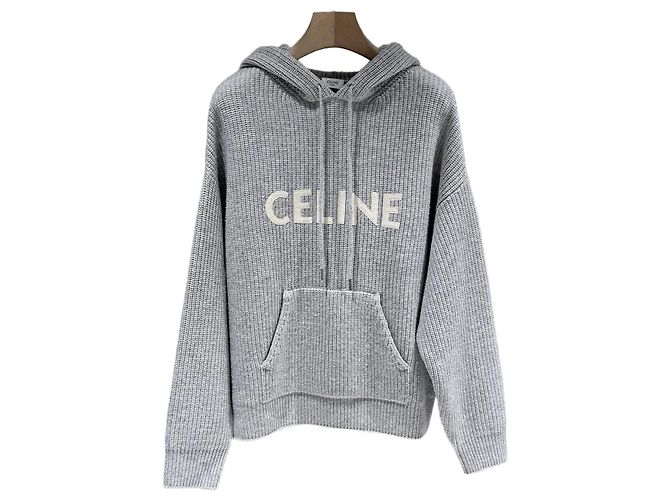 Céline Grauer Strick-Kapuzenpullover aus Rippwolle Braun