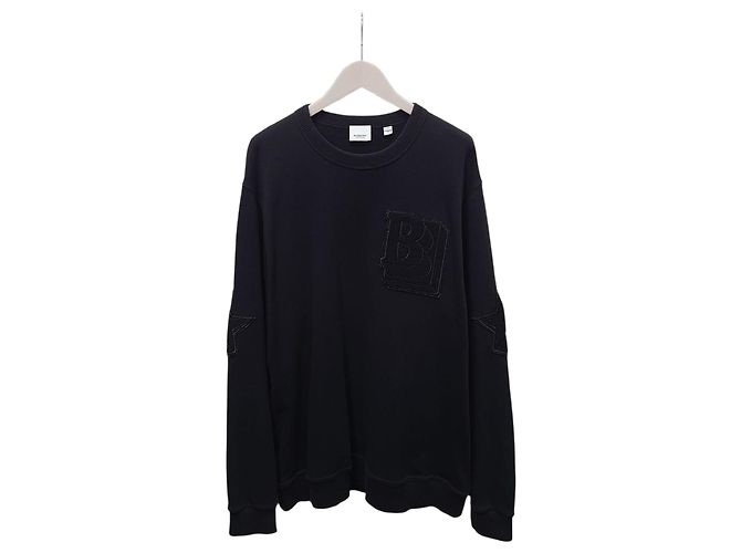 Burberry Vintage-Sweatshirt mit schwarzer Logo-Stickerei
