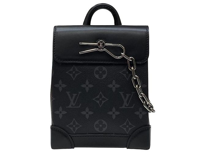 Louis Vuitton Monogram Eclipse Nano Steamer Umhängetasche Schwarz
