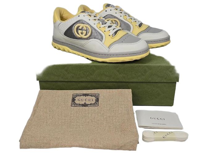 Gucci Baskets Mac en cuir blanc cassé