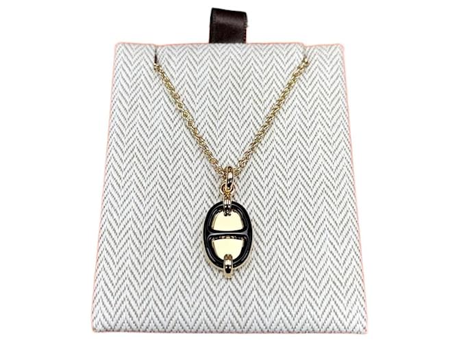 Hermès Collier Mini Maillon Shangdal Black Gold Noir 
