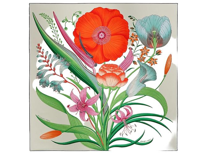 Hermès Bouquet Final Schal Mehrfarben