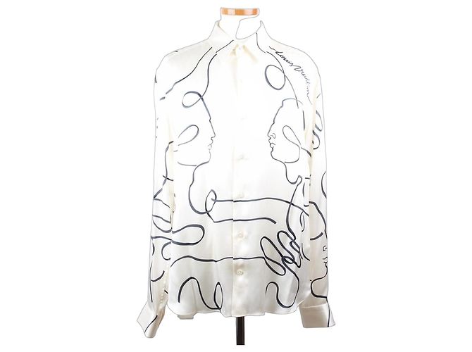 Louis Vuitton Seidenhemd Weiß XL