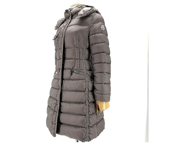 Moncler Hermine Women's Long Down Jacket Brown