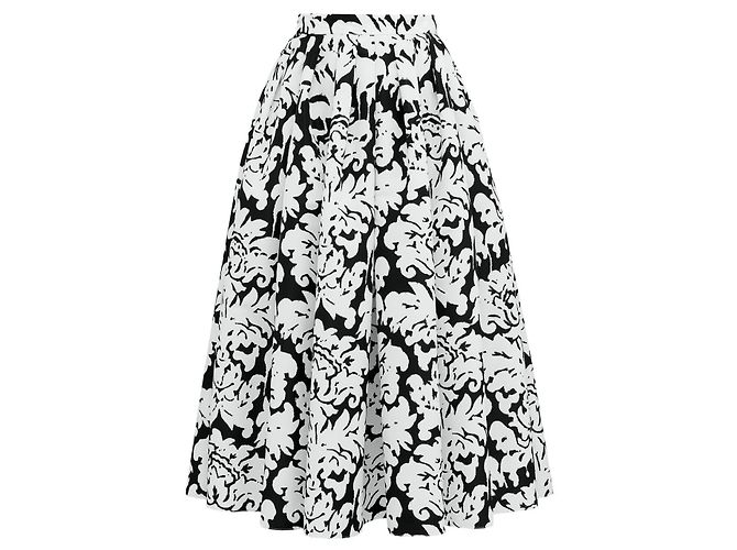 Alexander Mcqueen Plissierter Midi-Rock Schwarz - Generalüberholt