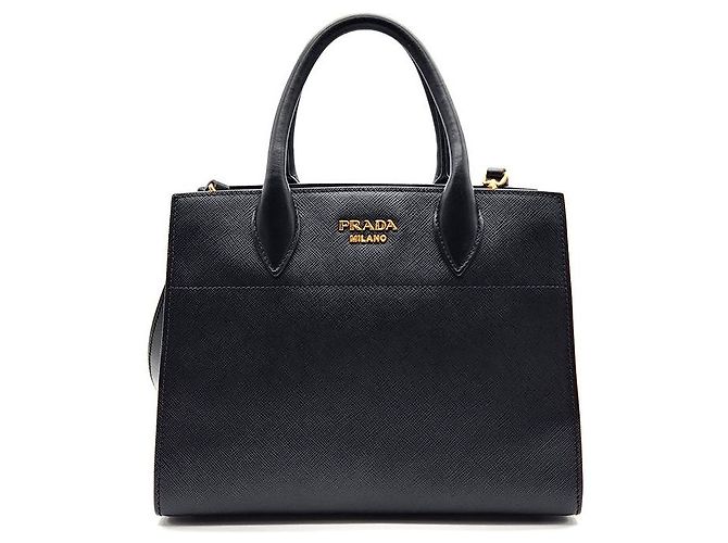 Prada Borsa Tote e Borsa a Spalla Saffiano Bibliotek Nero