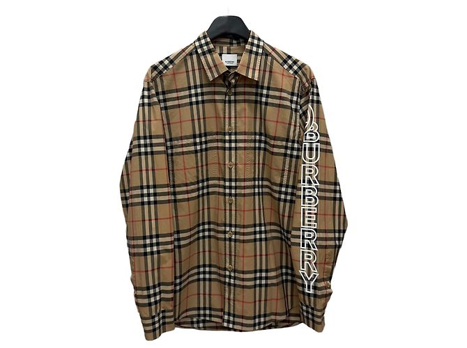 Burberry Camicia in popeline con stampa logo Multicolore