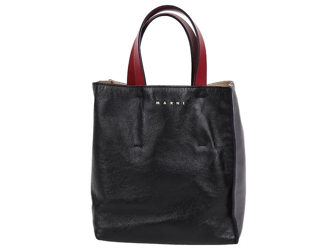 Marni Bicolor Museeau Small Shoulder Bag Brown