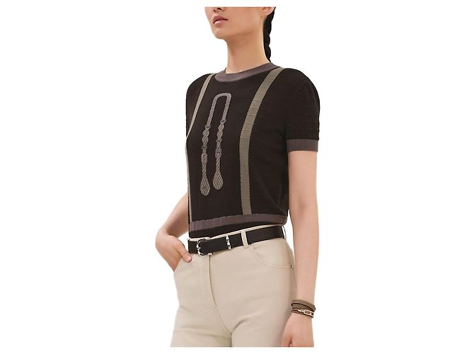 Hermès Pull à manches courtes Coaching Multicolore