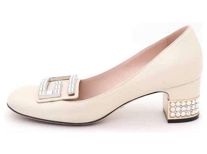 Gucci Crystal GG Pumps White