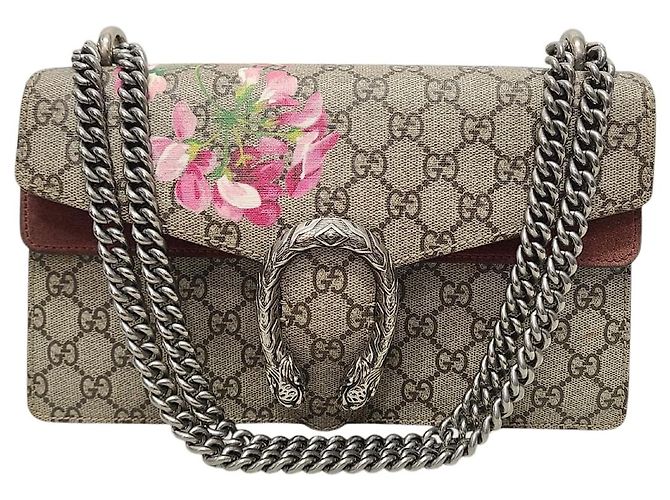 Gucci Bolsa de ombro GG Supreme Flower Bloom Dionysus com corrente Medium Multicor