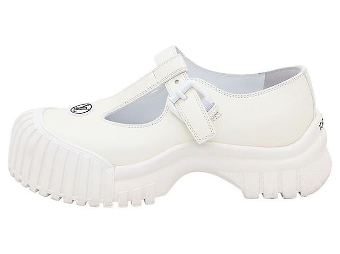 Louis Vuitton Ruby Symbol LV Logo Mary Jane Flats White