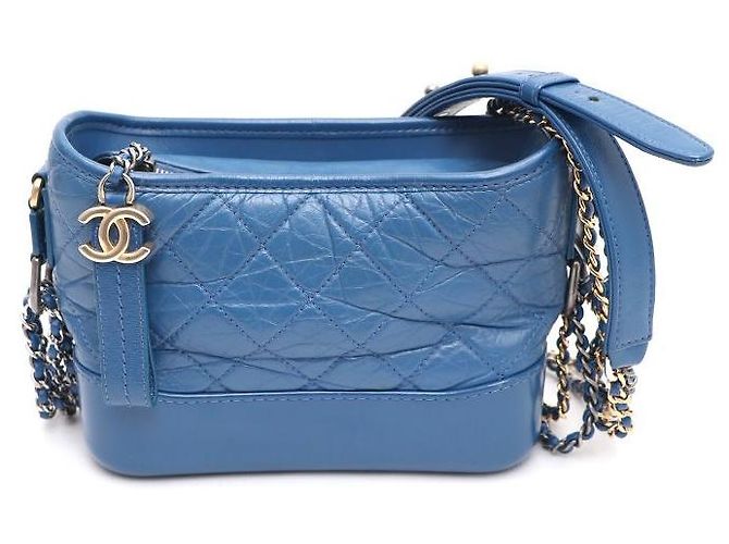 Chanel Bolsa de ombro Gabrielle Hobo Small com corrente e transversal Azul