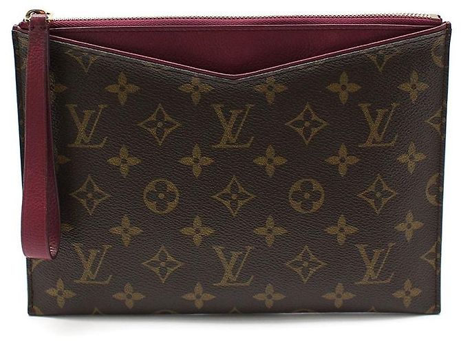 Louis Vuitton Clutch Palas Monogram com alça Marrom