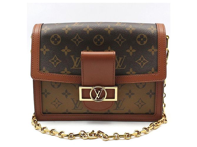 Louis Vuitton Borsa a tracolla Monogram Reverse Dolphin MM Marrone