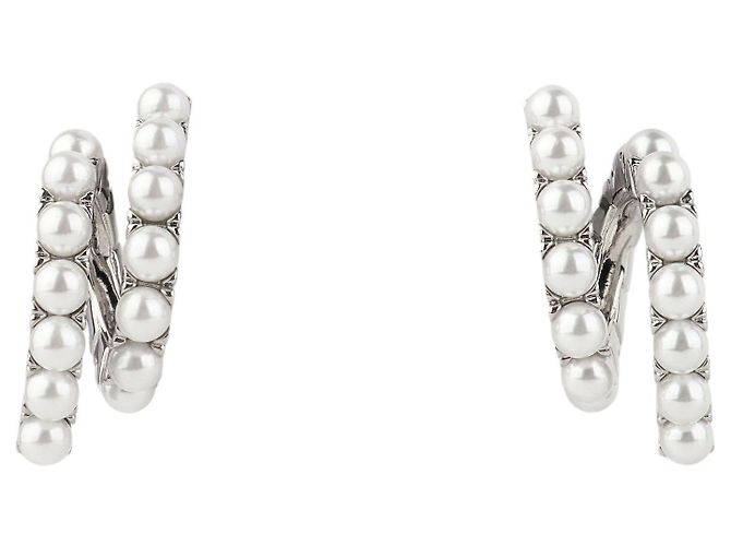 Miu Miu Perlenähnliche Ohrringe Silber
