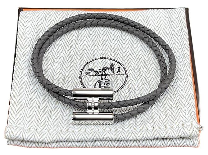 Hermès Tunis Tresee Bracelet Grey Epsom Brown 