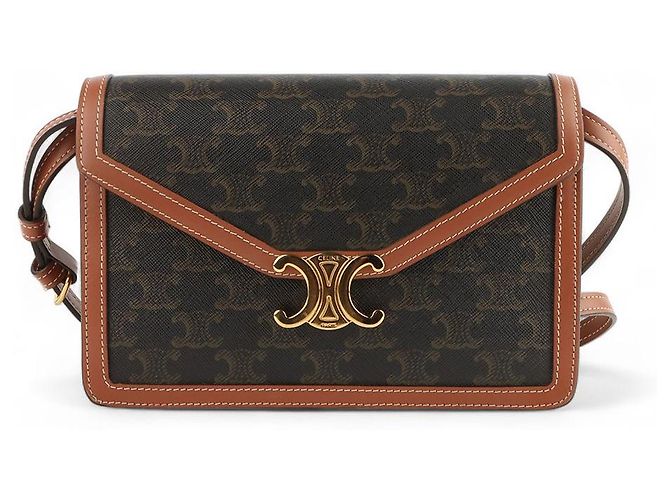 Céline Triomphe Canvas Envelope Crossbody Bag Black