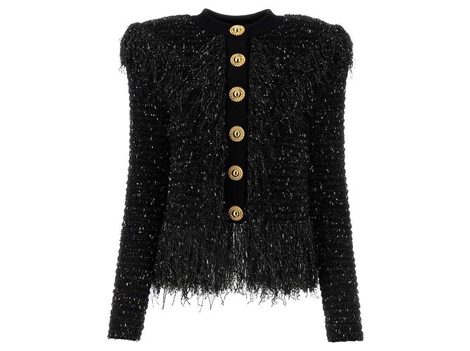 Balmain Revidierter Strickcardigan für Damen schwarz
