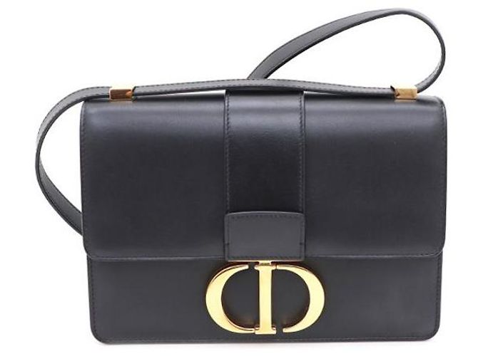 Dior Bolsa de ombro e transversal com aba em couro de bezerro Montaine Preto