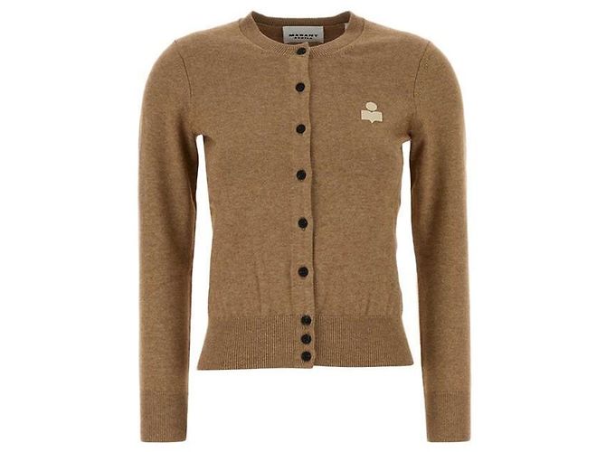 Isabel Marant Cardigan MONA Small Logo Camel Braun