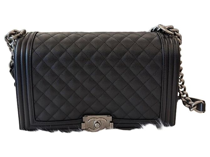 Le Boy Chanel Bolsa Boy Large Caviar Series Multicor