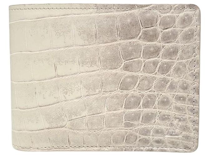 Louis Vuitton Cartera compacta de aligátor exótico Blanco