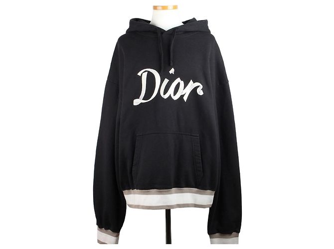 Dior Embroidered Logo Oversized Hoodie Black