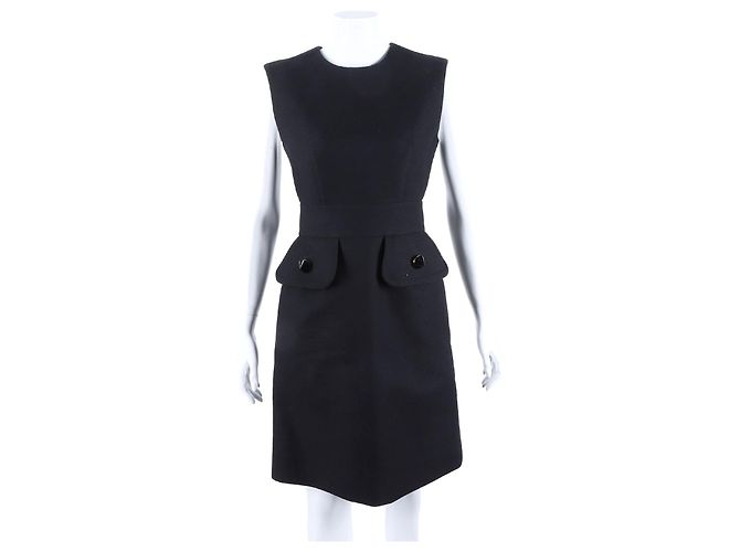 Ärmelloses Kleid Louis Vuitton Schwarz