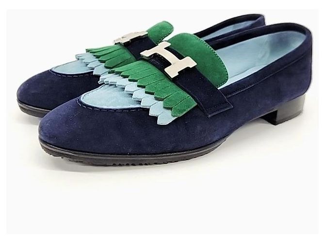 Hermès Mocasines Hermes Suede Royal Azul