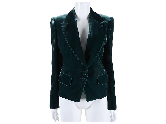 Tom Ford Samtjacke Grün