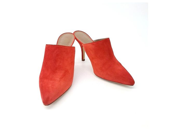 Hermès Hermes Wildleder-Mule Rot
