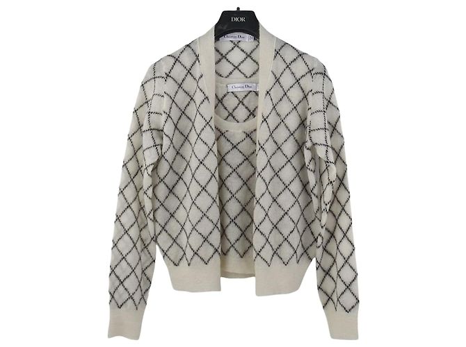 Dior Karo-Strick-Set aus Mohair-Alpaka-Mischung Größe Mehrfarben