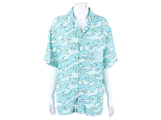 Gucci Kurzarmhemd Blau 