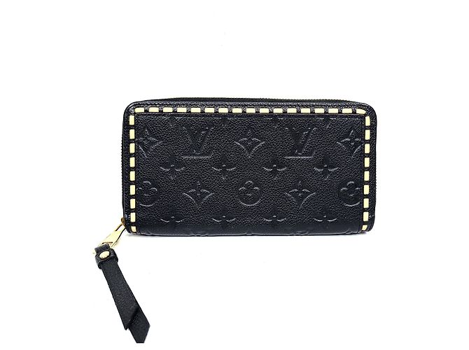 Louis Vuitton Cartera Larga Monogram Unprint Stitch Zip Negro