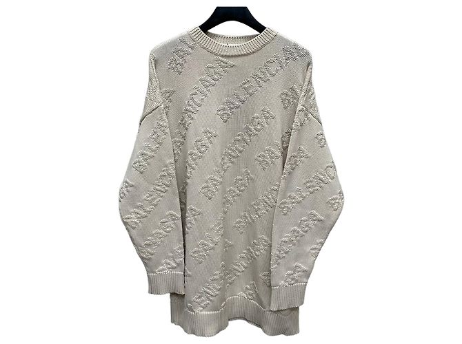 Balenciaga Oversized-Strickware mit Logo-Muster (Oversized Fit für Damen) Braun