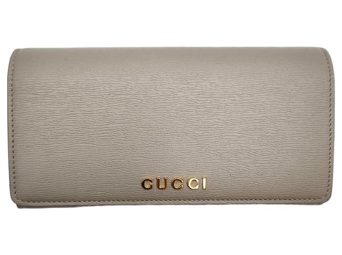 Gucci Script Long Wallet Gray Brown