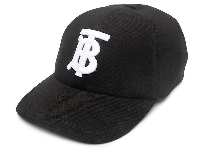 Burberry TB Bestickte Baseballkappe Schwarz