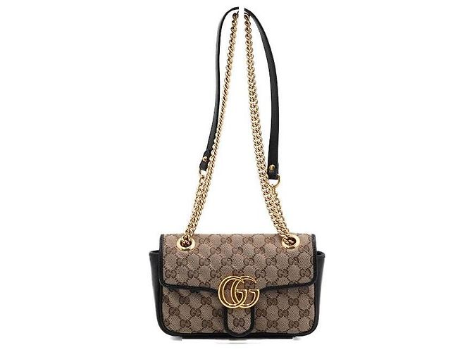 Gucci Mini Bolsa de Ombro e Bolsa Transversal em Canvas com Corrente Dourada Multicor