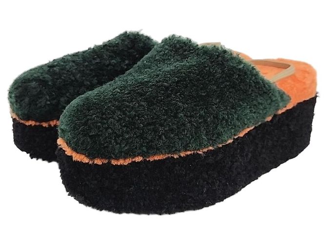 Fendi Shearling Sandals Green