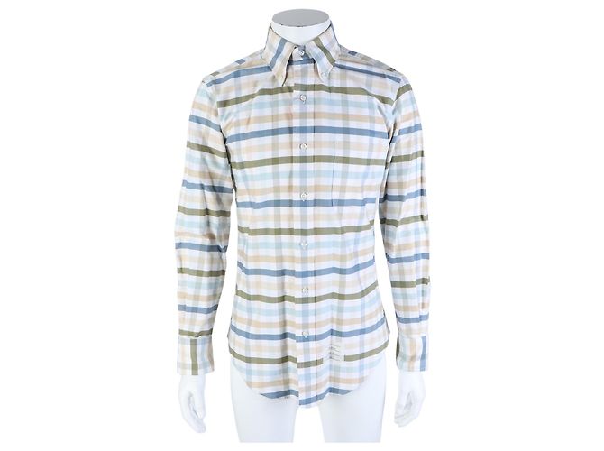 Thom Browne Camicia a quadri a maniche lunghe Multicolore