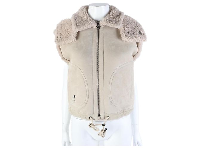 Reversiblere Shearling-Weste Christian Dior Braun