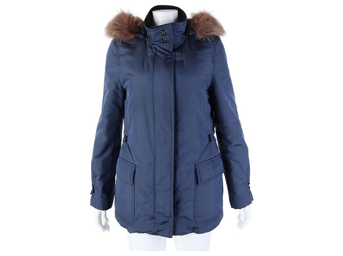 Loro Piana Kapuzenpullover mit Reißverschluss Blau