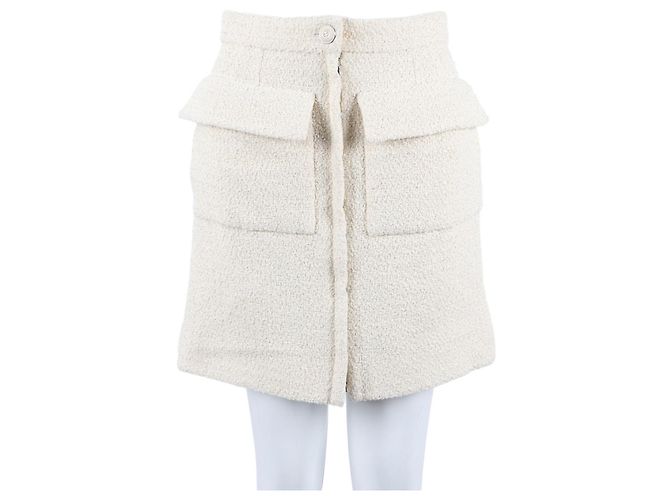 Saia de tweed Chanel Branco